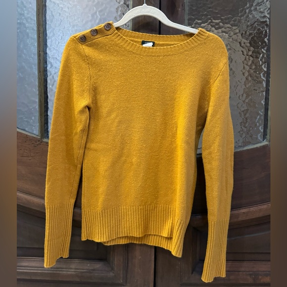 J.Crew wool/cashmere mustard crewneck sweater M - Picture 1 of 2